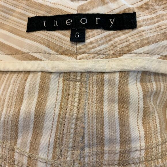Theory Cream and Tan Striped Skirt - Picture 6 of 8